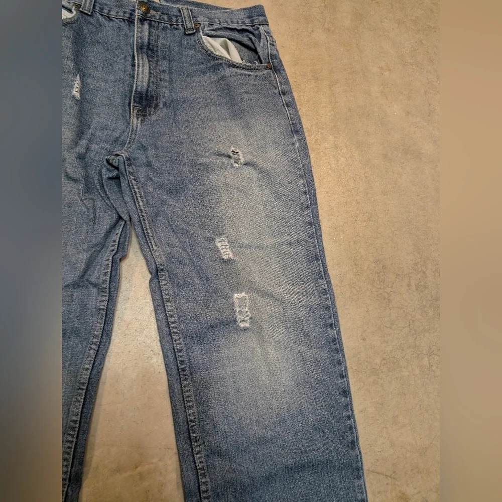 Y2K Phat Farm Jeans Straight Leg Distressed Men's 32x31 Measured Straight Leg